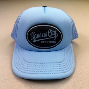 Kansas City True Blue‎ Tradition Trucker Hat Light Blue Mesh Snapback Royals